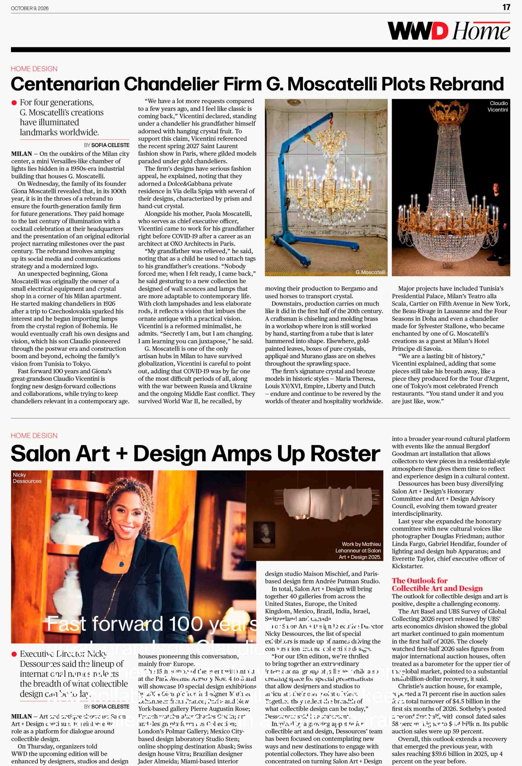 WWD article for G.Moscatelli Centenary WWD article for G.Moscatelli Centenary